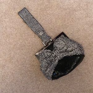 Mini wristlet evening bag with crystals